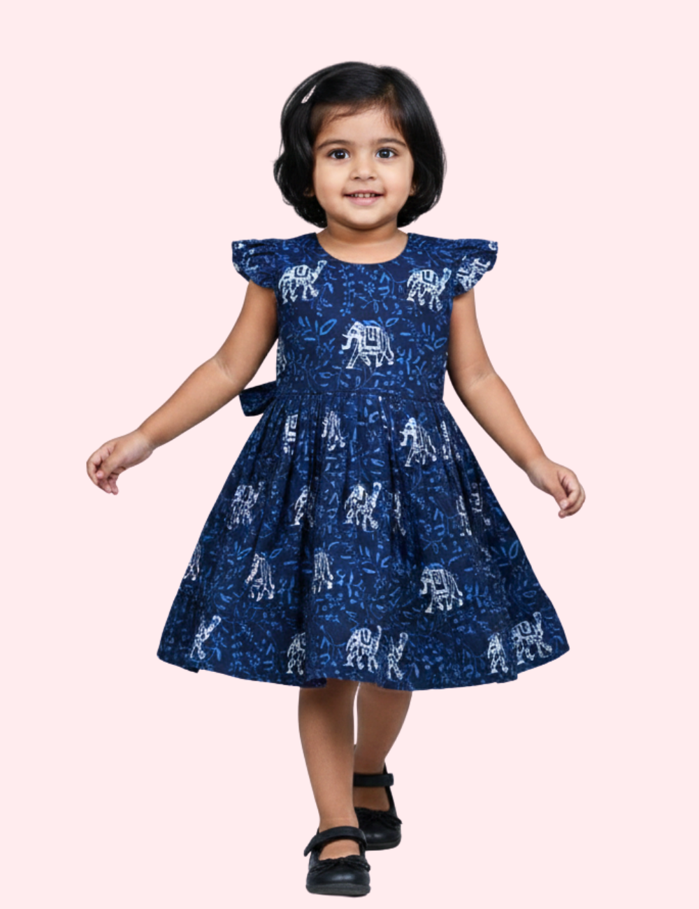 Elegant Indigo Girls Cotton Frock Dress