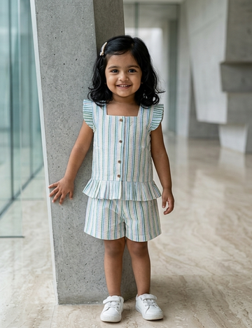 Pastel Stripe Cotton Co-ord set