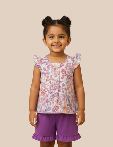 Lavendar Floral Cotton Set
