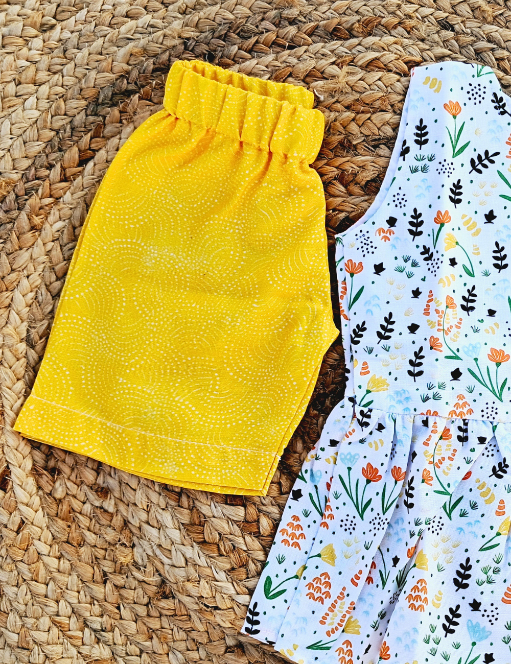 Trendy Floral Printed Cotton Set for Girls