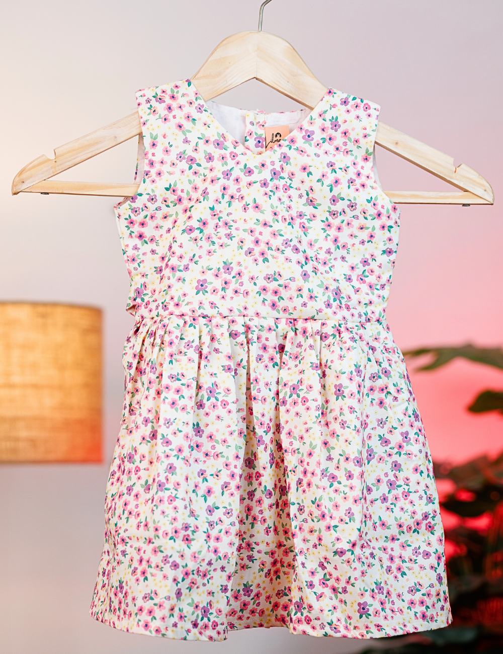 Cute Tiny Floral Cotton Frock for Girls