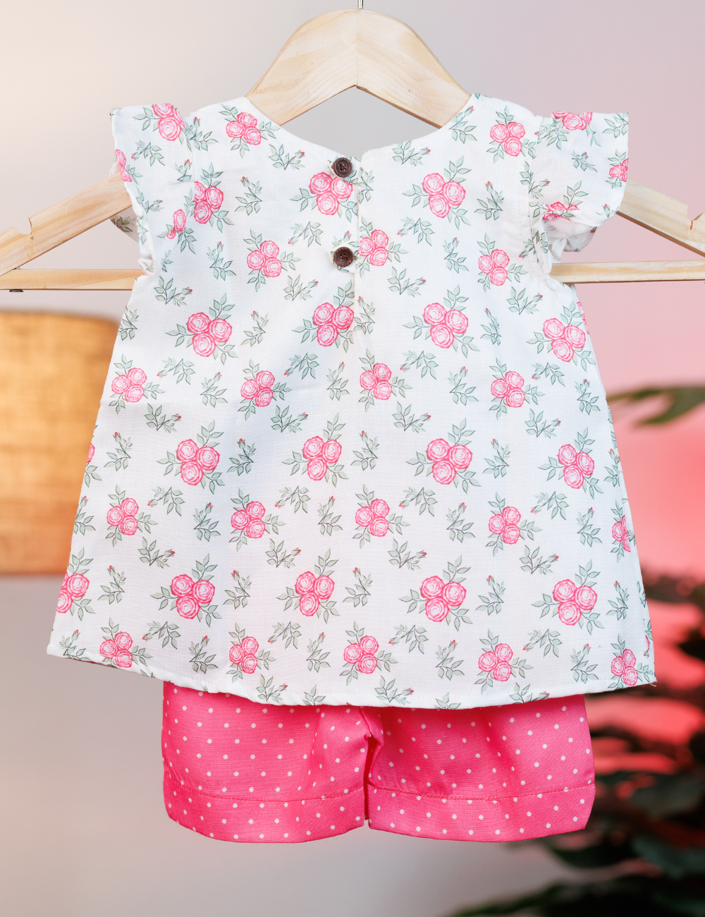 Blossom Pink Cotton Co-ord Set for Stylish Girls