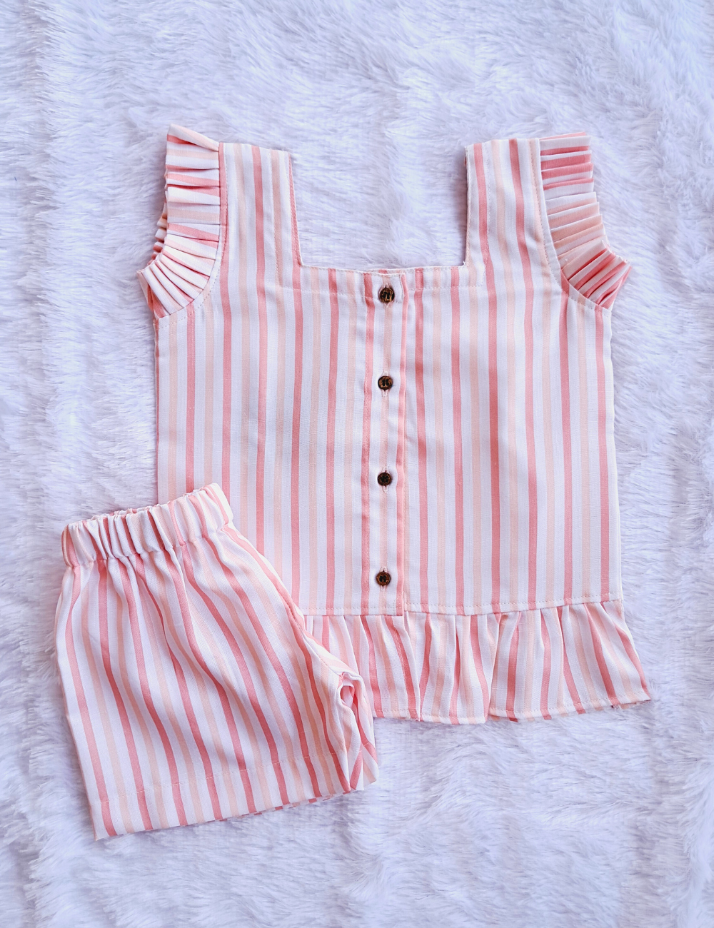 Soft Peach Stripe Co-ord Set