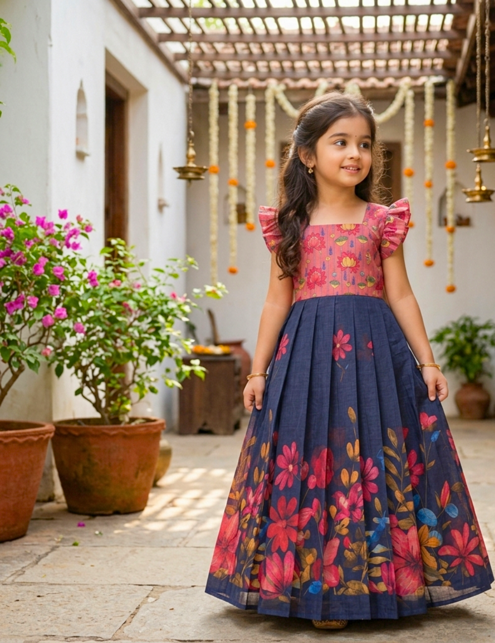 Elegant Pink Lotus Ethnic Wear for Girls