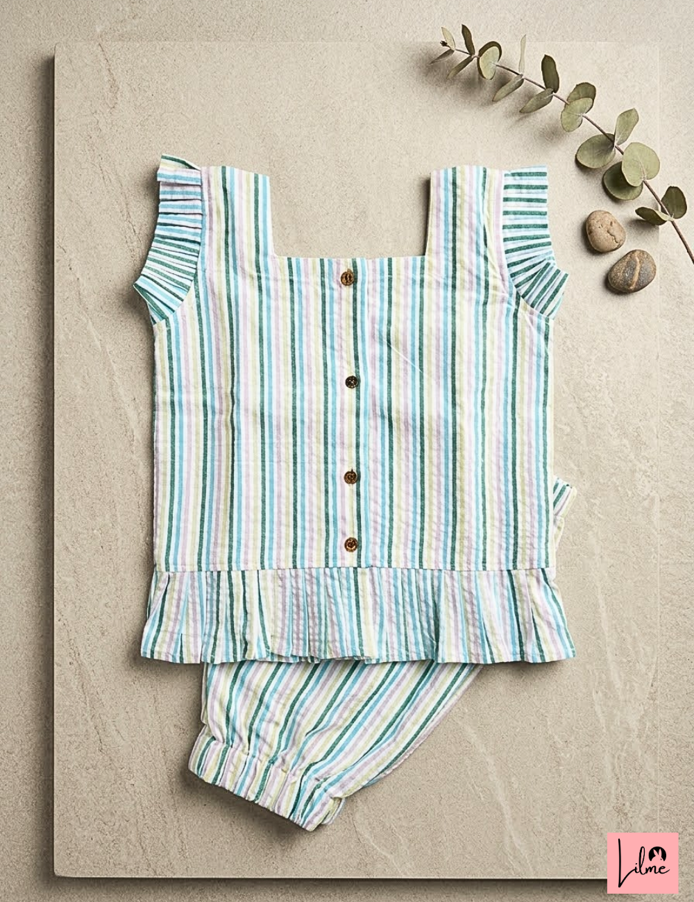 Pastel Stripe Cotton Co-ord set