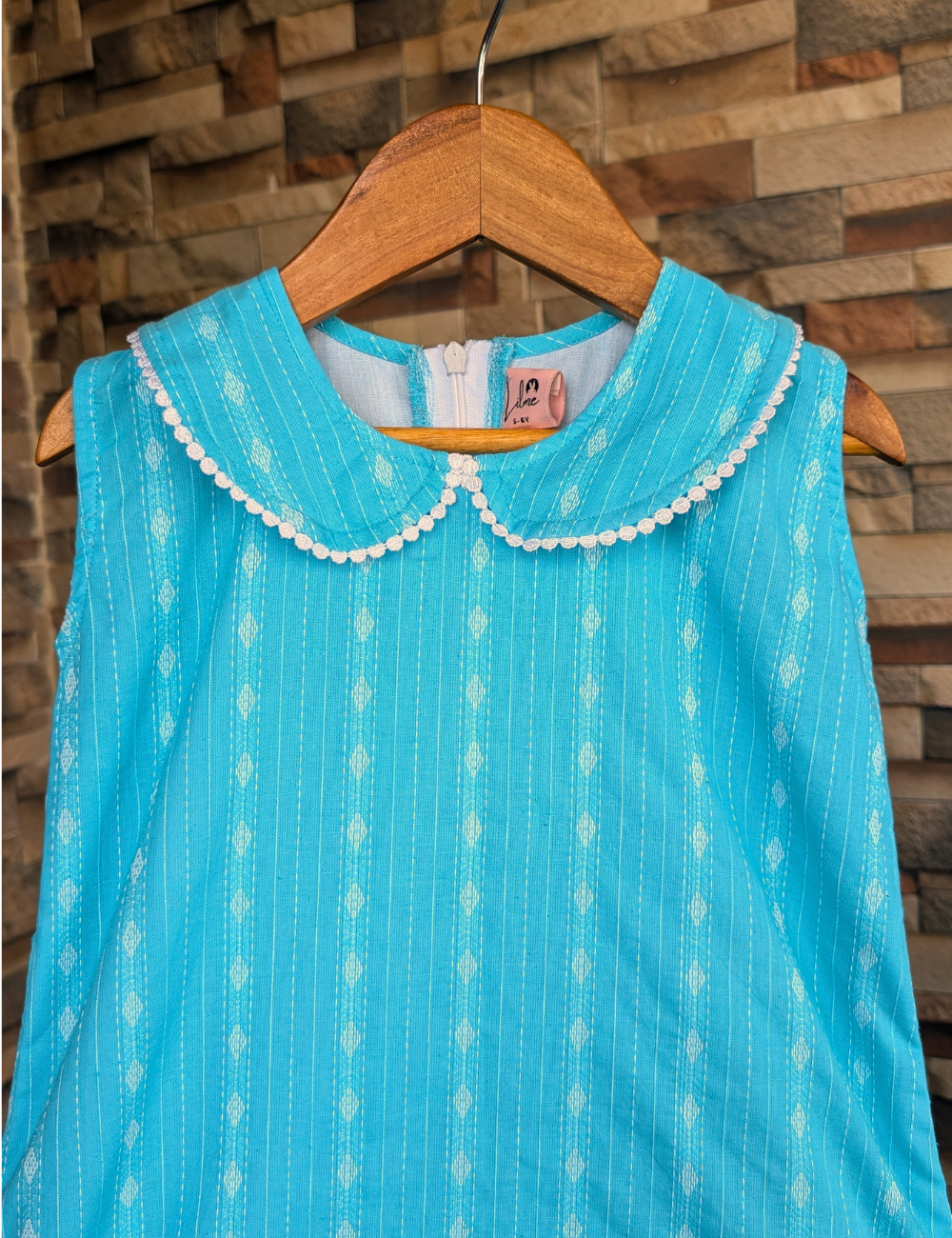 Blue Mist A-Line Cotton Frock for Girls