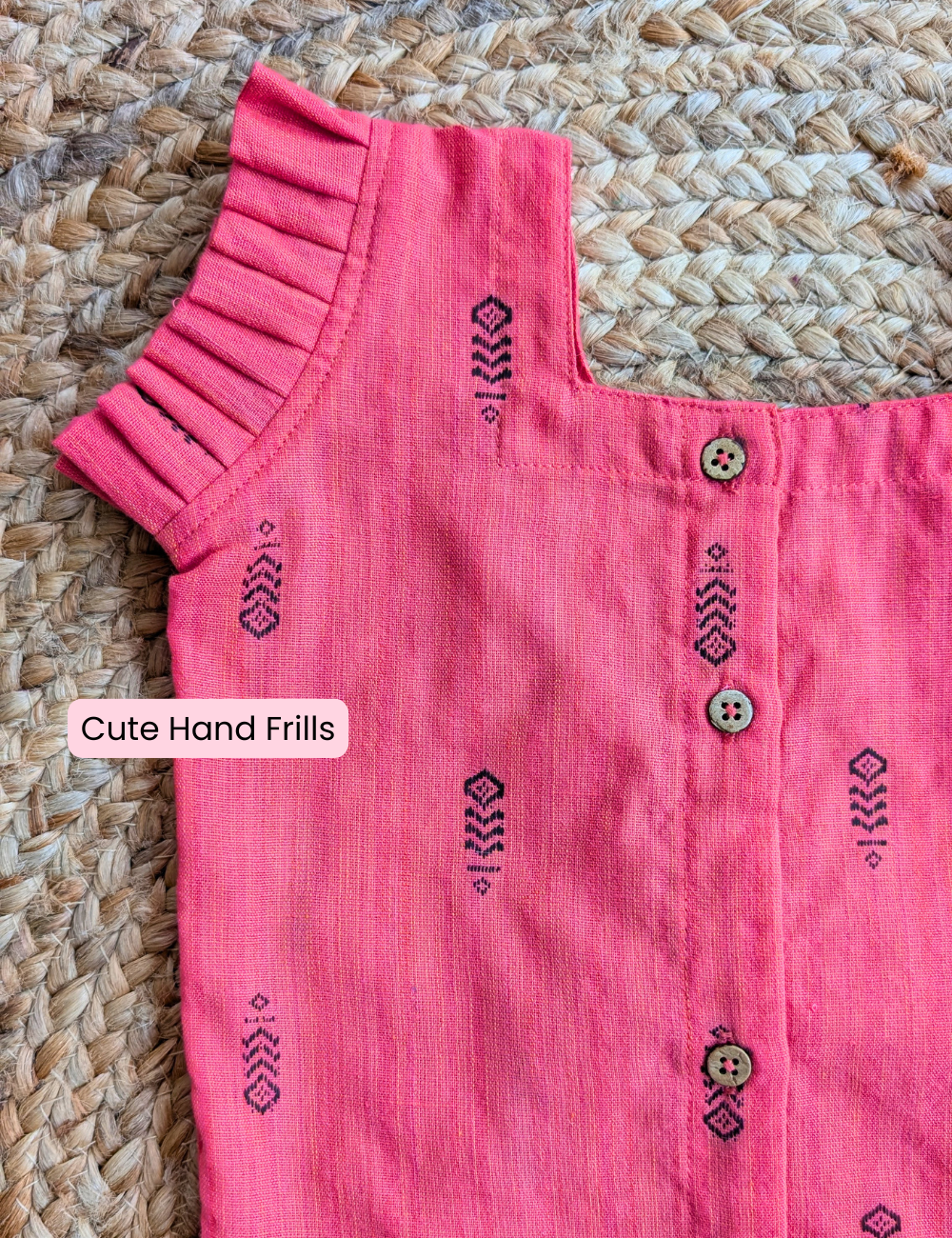 Coral Pink Cotton Co-ords for Girls