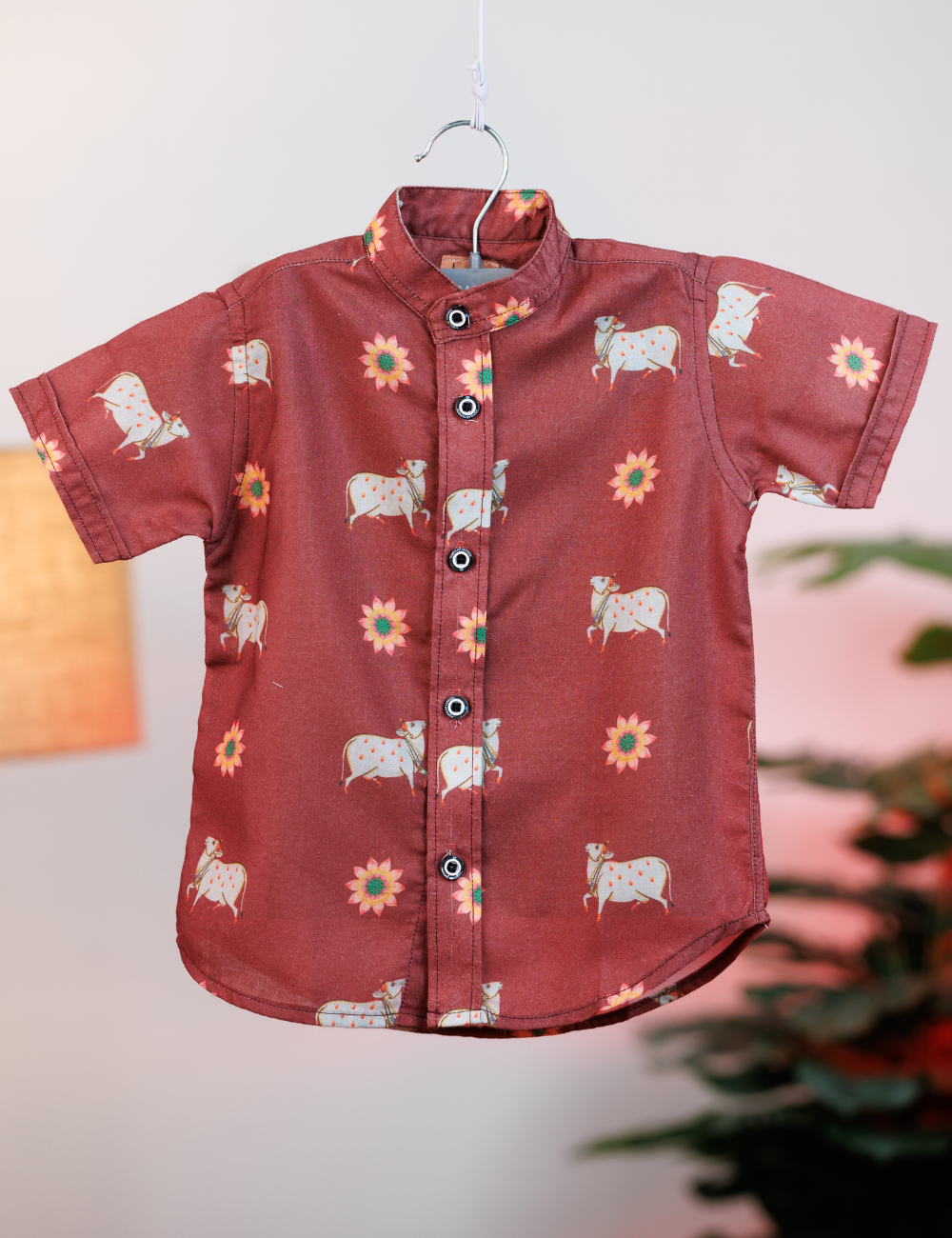 Maroon Charm Print Shirt