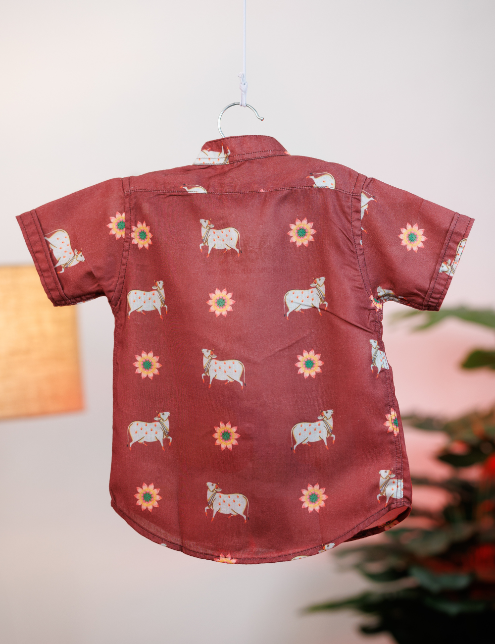 Maroon Charm Print Shirt