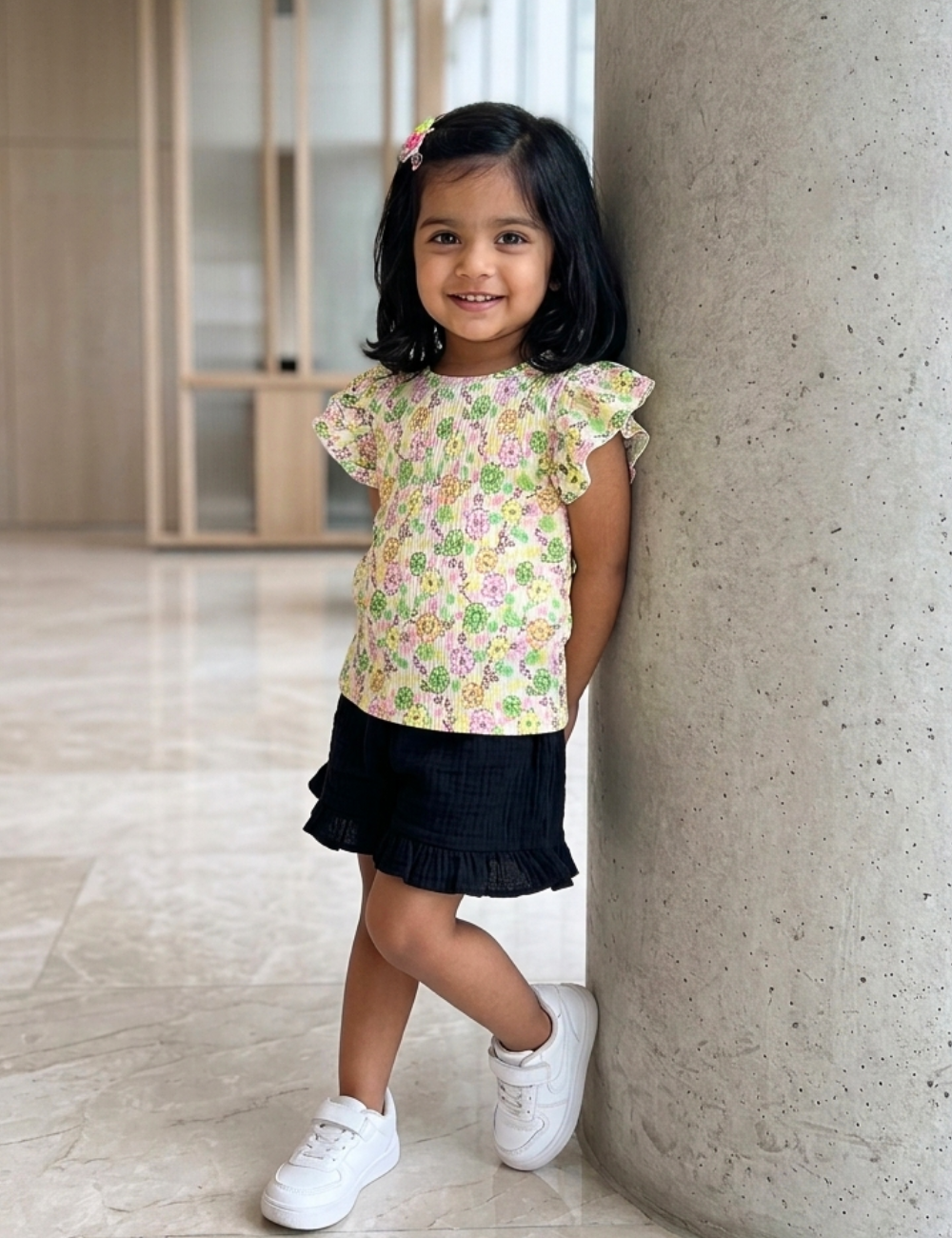 Cute Floral Kids Cotton Co-ord Set