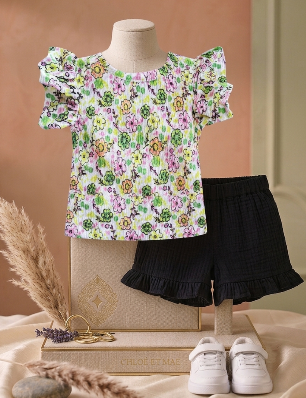 Cute Floral Kids Cotton Co-ord Set