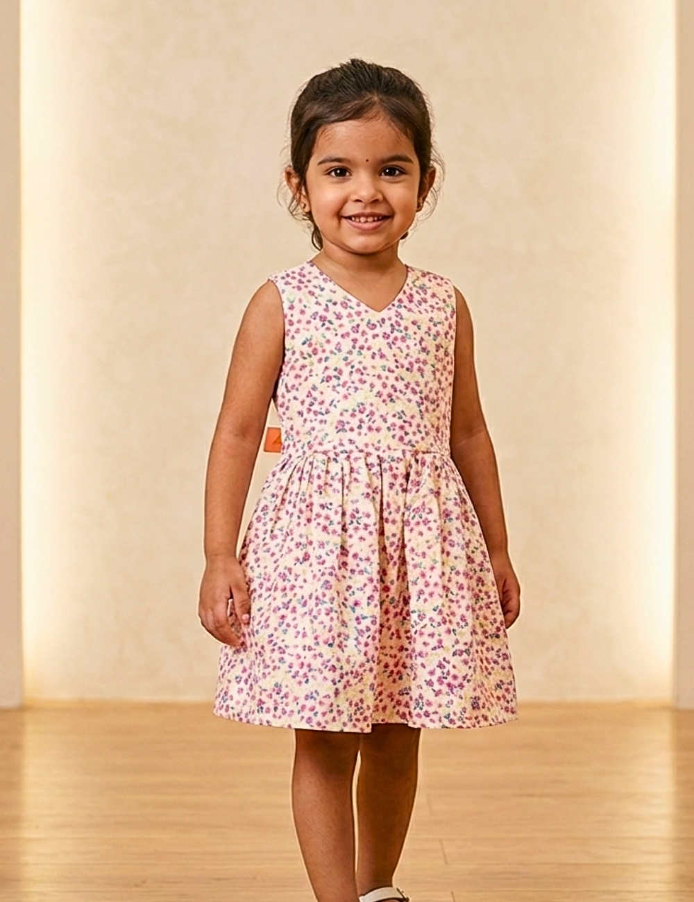 Cute Tiny Floral Cotton Frock for Girls