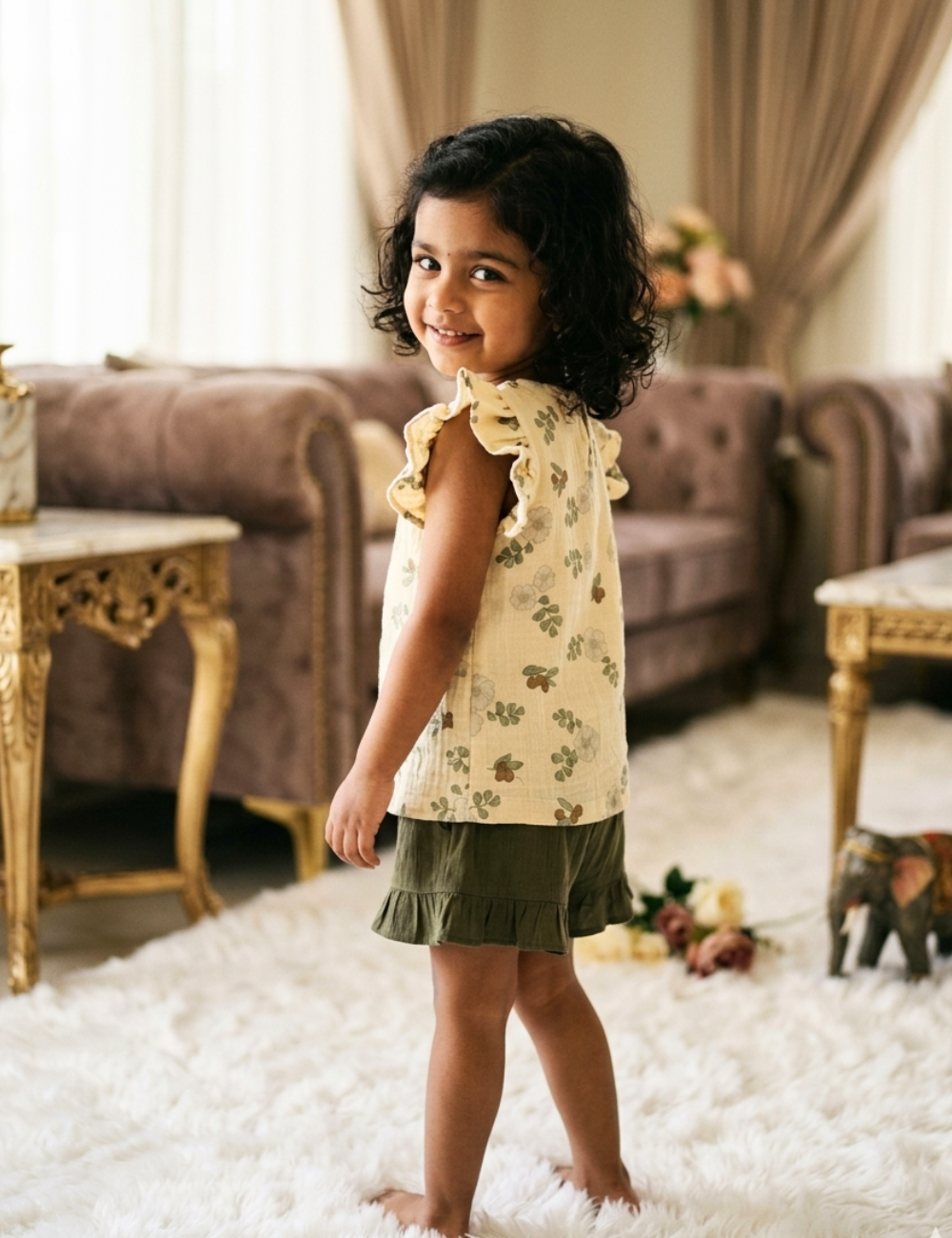 Olive Berry Soft Cotton Co-ord Set for Kids