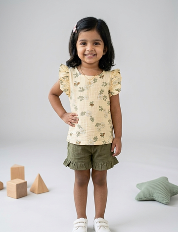 Olive Berry Soft Cotton Co-ord Set for Kids