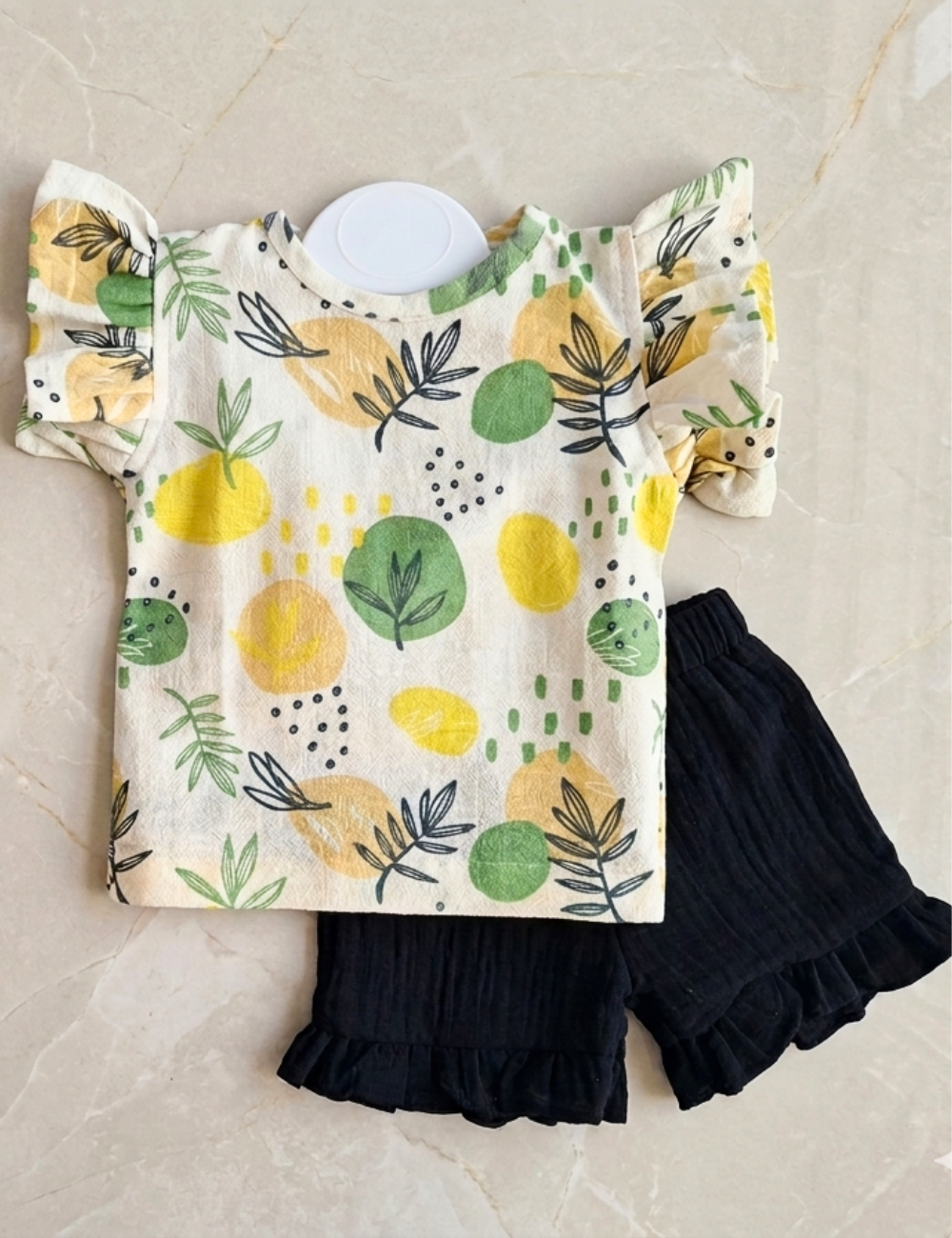Trendy Leaf Print Girls Co-ord Set