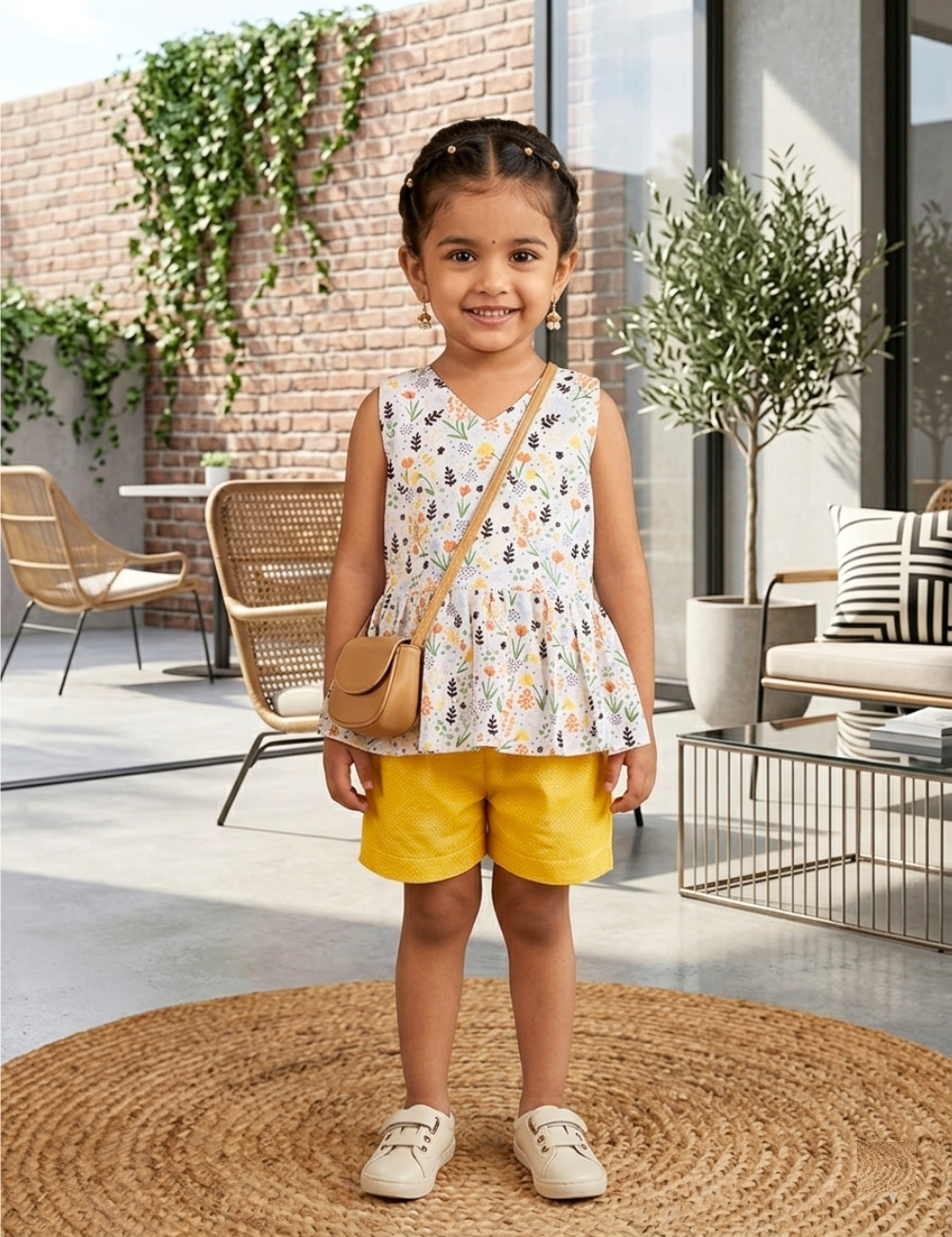 Trendy Floral Printed Cotton Set for Girls