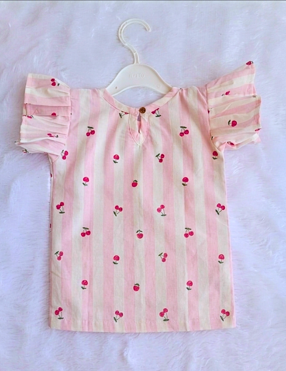 Pink Cherry Print Cotton Co-ord Set for Girls
