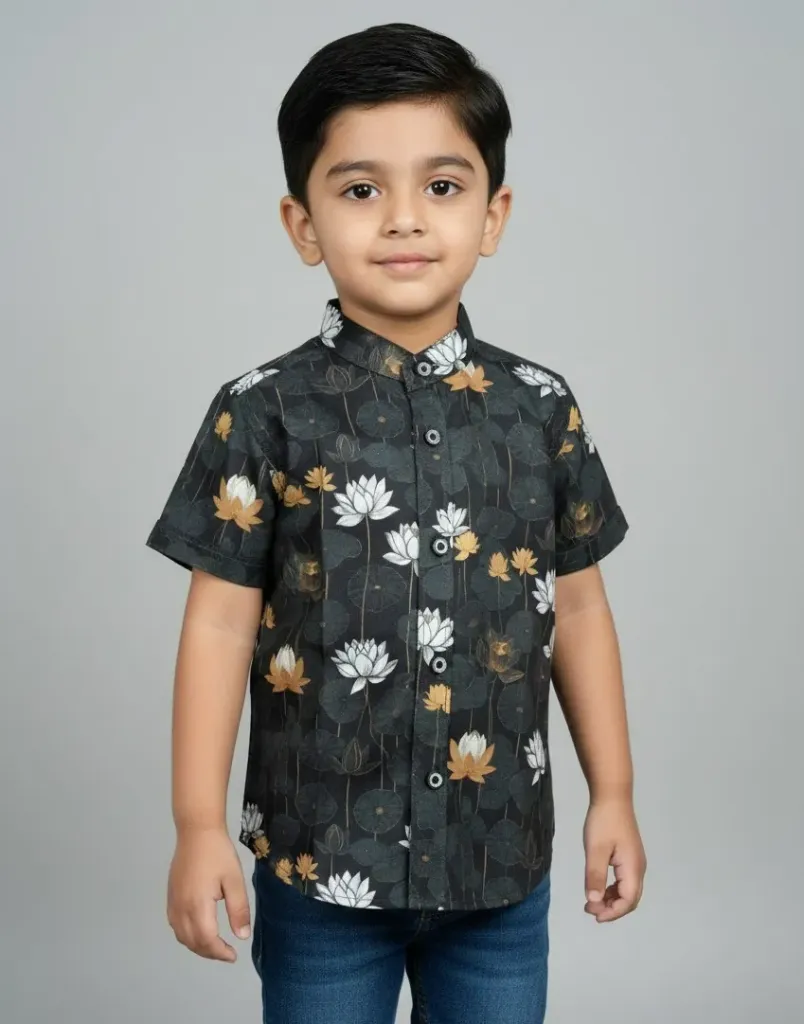[SHS1250005A] Black Floral Shirt (6-12M)