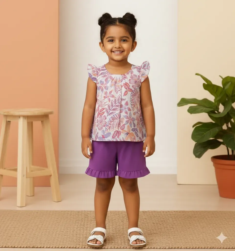 [TBS2250003A] Lavendar Floral Set (12 -18M)